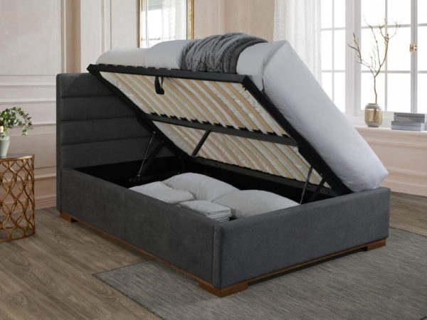 Time Living Mayfair Ottoman Double Dark Grey Ottoman Bed