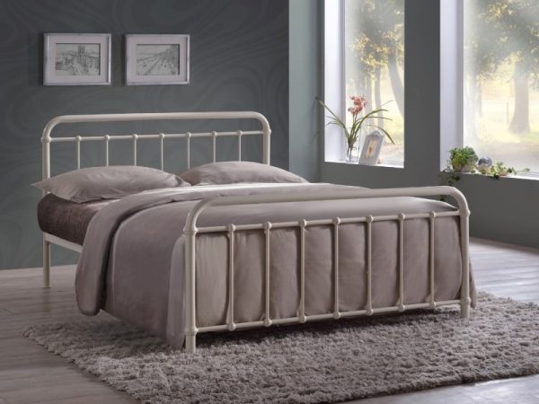 Time Living Miami Small Double Ivory Metal Bed