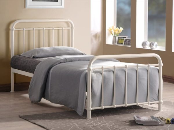 Time Living Miami Single Ivory Metal Bed