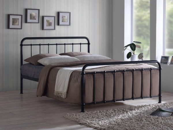 Time Living Miami Small Double Black Metal Bed