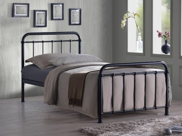 Time Living Miami Single Black Metal Bed