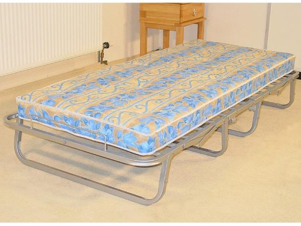 Heartlands Furniture Miami Folding Bed Silver Single Silver Metal Bed