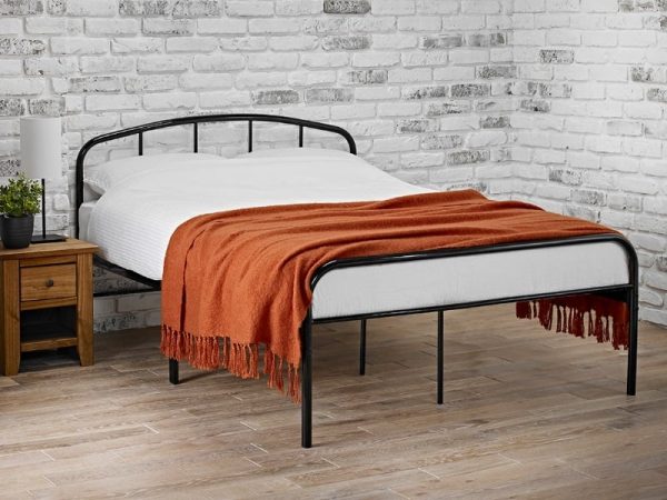 LPD Furniture Milton Small Double Black Metal Bed