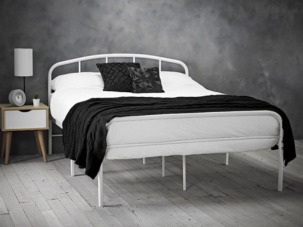 LPD Furniture Milton Double White Metal Bed