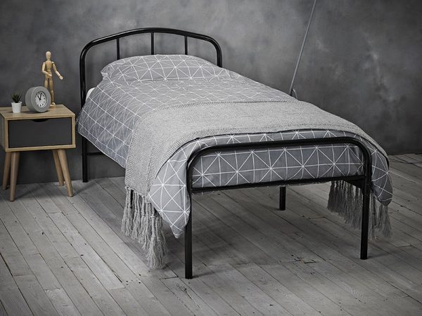 LPD Furniture Milton Single Black Metal Bed