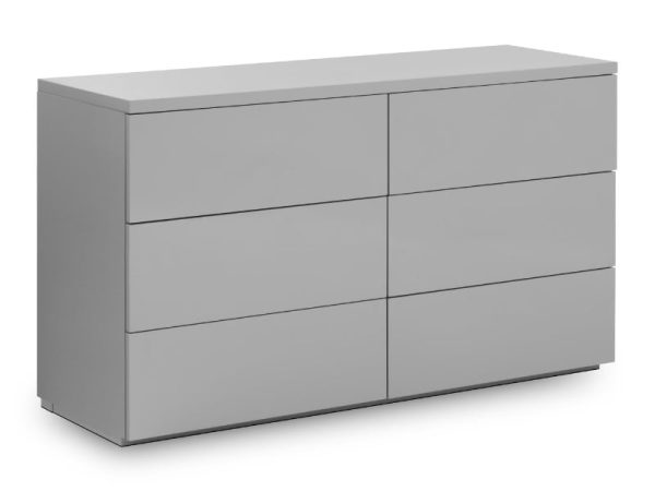 Julian Bowen Monaco 6 Drawer Wide Chest Grey Drawer Chest