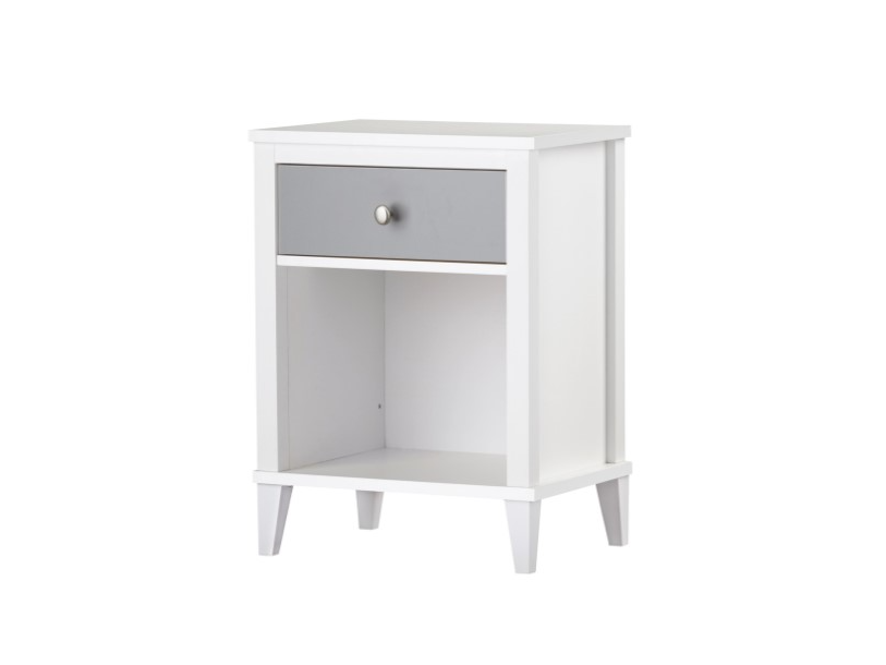 Little Seeds Monarch Hill Poppy Nightstand White and Grey White Nursery Furniture