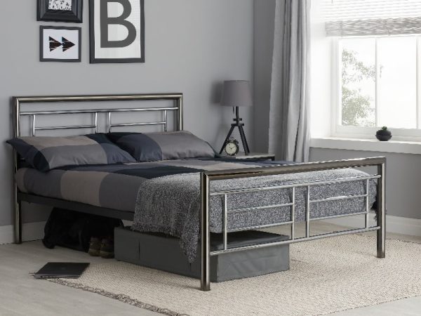 Birlea Montana Double Nickel and Chrome Metal Bed