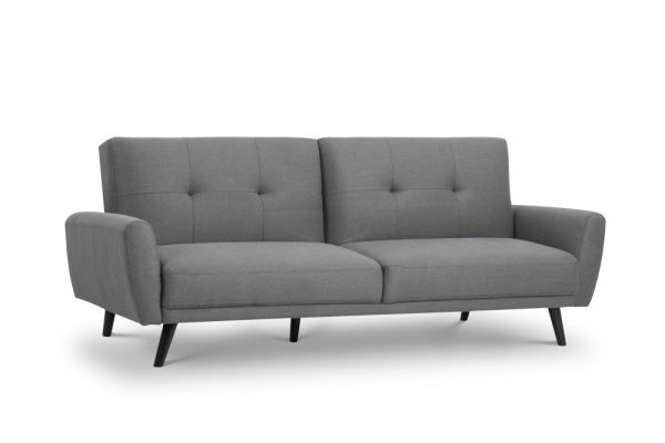 Julian Bowen Monza Fabric Sofa Bed Small Single Grey Sofa Bed