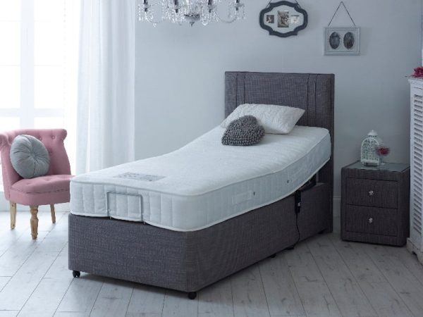 MiBed Naomi European Small Single Desire Expresso Divan on Legs Electric Bed