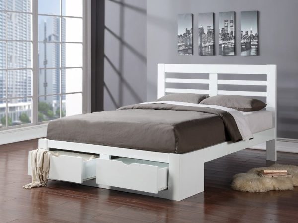 Flintshire Furniture New Bretton Bed Double White Wooden Bed