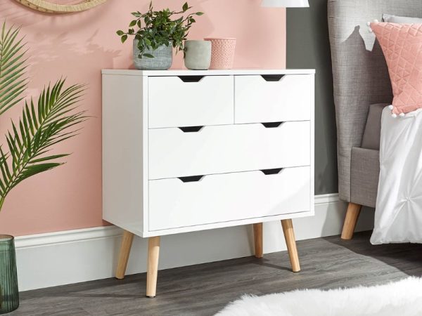 GFW Nyborg 2 plus 2 Drawer Chest White Drawer Chest