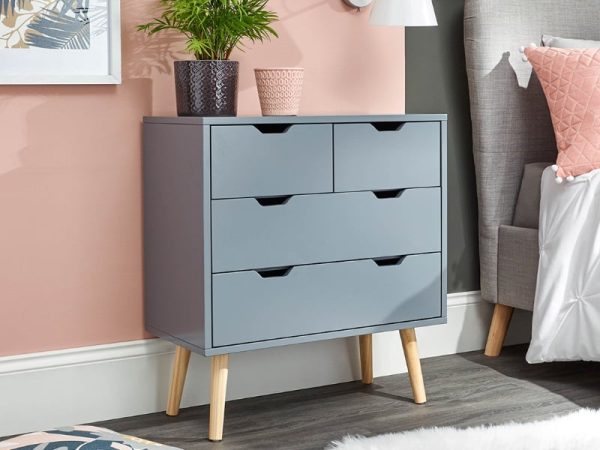 GFW Nyborg 2 plus 2 Drawer Chest Dark Grey Drawer Chest