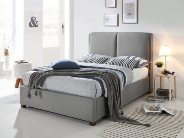 Time Living Oakland King Size Light Grey Fabric Bed