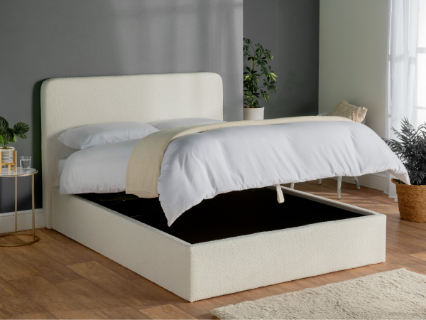 Snuggle Beds Olivia King Size Cotton White Ottoman Bed