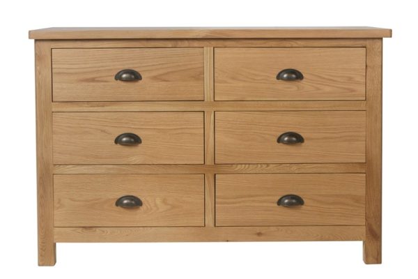 Furniture Express Omega 6 Drawer Chest Oak Drawer Chest