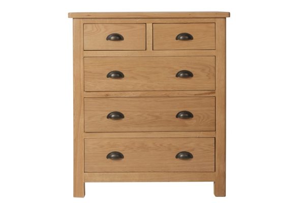 Furniture Express Omega 2 Over 3 Chest Oak Drawer Chest