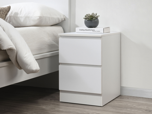 Birlea Oslo 2 Drawer Bedside White Bedside Chest