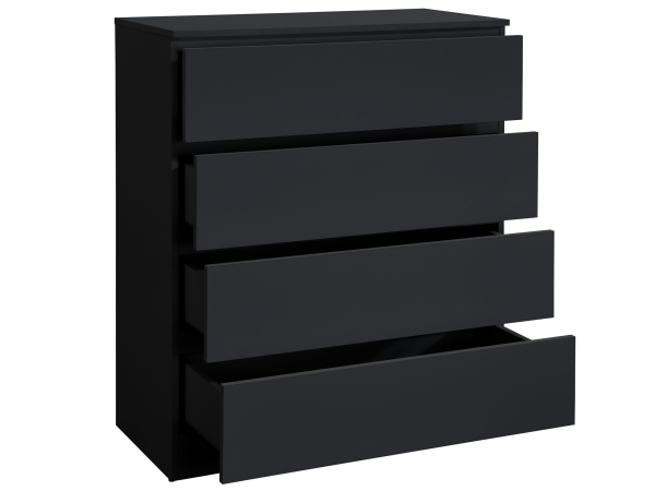 Birlea Oslo 4 Drawer Chest Black Drawer Chest