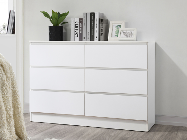 Birlea Oslo 6 Drawer Chest White Bedside Chest