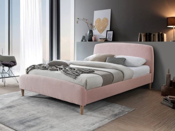 Birlea Otley King Size Pink Fabric Bed