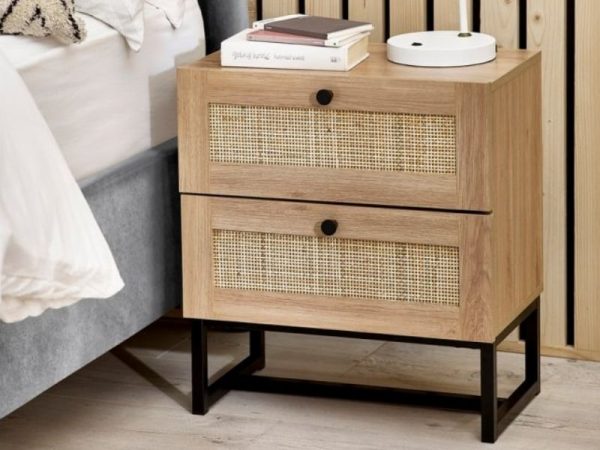 Julian Bowen Padstow 2 Drawer Bedside Oak Bedside Chest