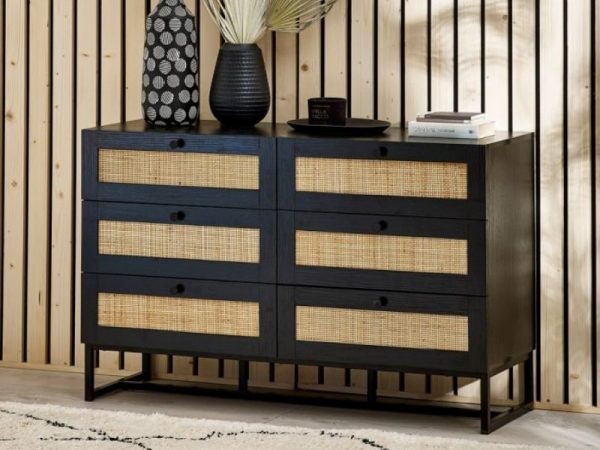 Julian Bowen Padstow 6 Drawer Chest Black Drawer Chest