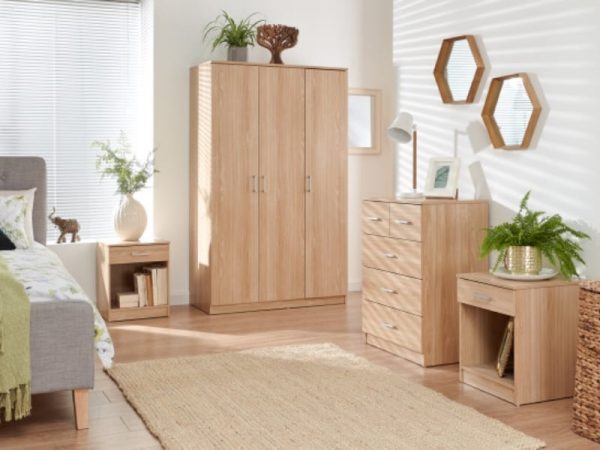 GFW Panama 4 Piece Set Oak Bedroom Set