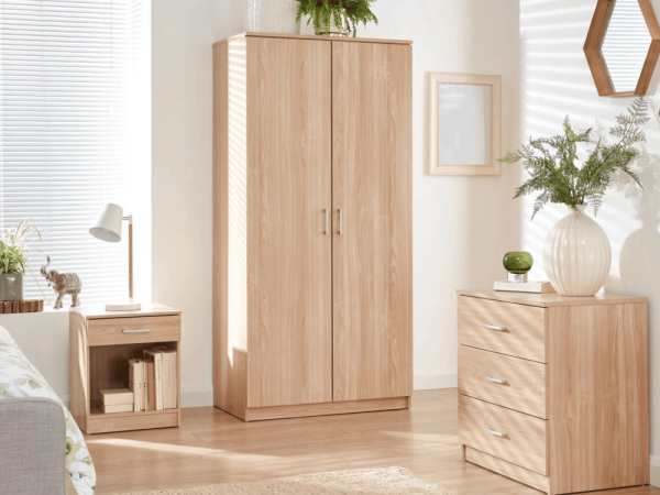 GFW Panama 3 Piece Set Oak Bedroom Set