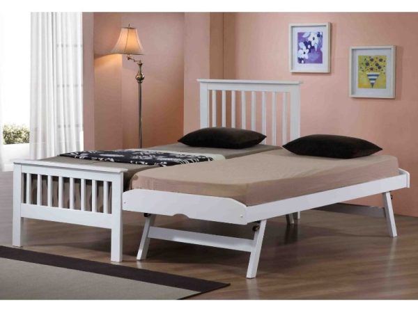 Flintshire Furniture Pentre Guest Bed Single White Stowaway Bed