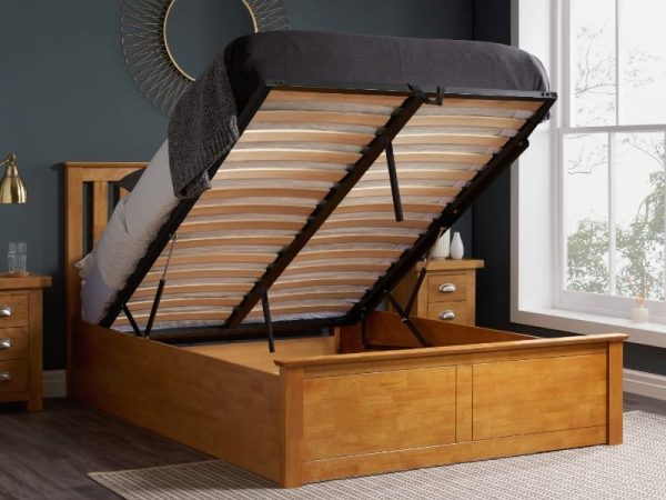 Birlea Phoenix Ottoman Oak Double Oak Ottoman Bed