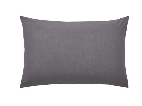 Helena Springfield Plain Dye Large Pillowcase 90 x 50cm Charcoal Pillow Case