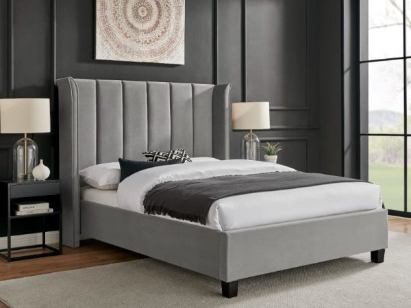 Limelight Polaris Double Silver Fabric Bed