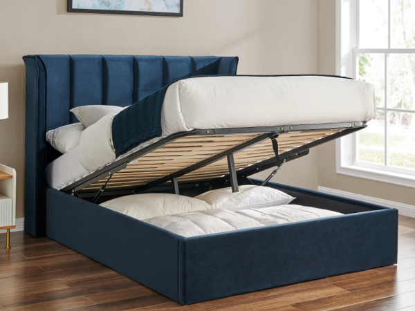 Limelight Polaris Storage King Size Navy Ottoman Bed