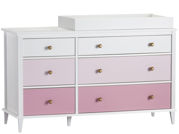 Little Seeds Poppy 6DRW Changing Table Pink Changing Table