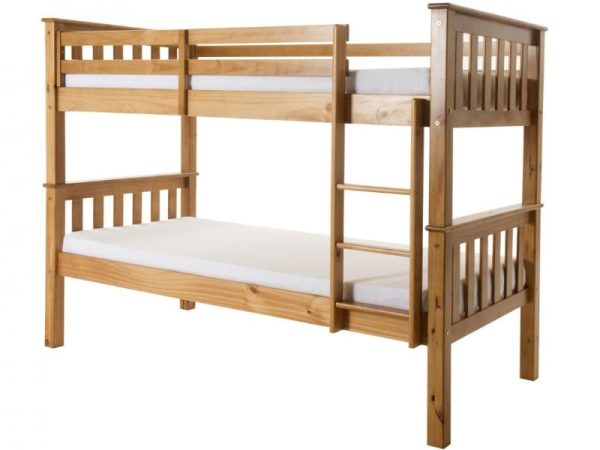 Heartlands Furniture Porto Bunk Bed Single Natural Pine Bunk Bed