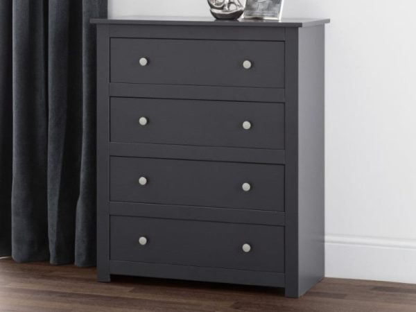 Julian Bowen Radley 4 Drawer Chest Anthracite Drawer Chest