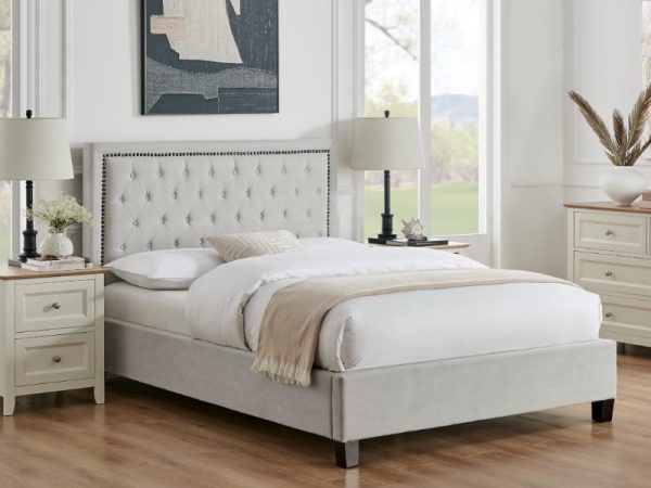 Limelight Rhea King Size Natural Fabric Bed