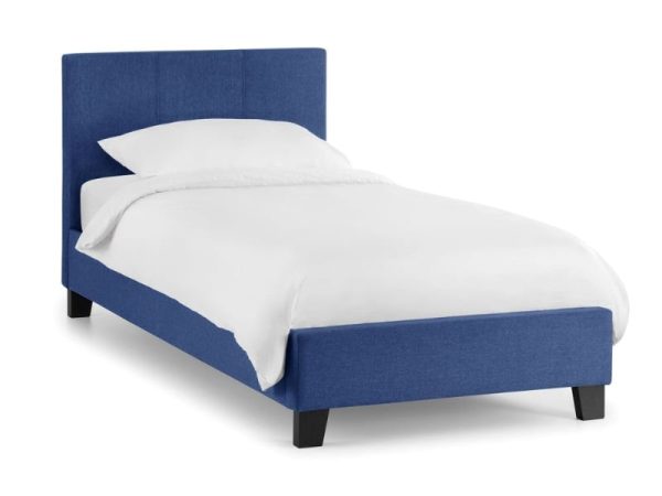 Julian Bowen Rialto Fabric Bed Single Blue Linen Fabric Bed