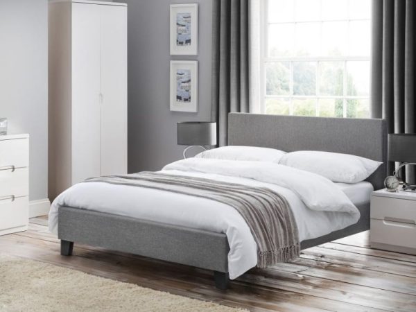 Julian Bowen Rialto Fabric Bed Double Light Grey Fabric Bed