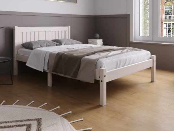 Birlea Rio Whitewash Small Double Whitewash Wooden Bed