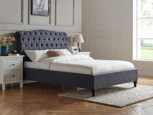 Snuggle Beds Roslin Double Dark Grey Fabric Bed