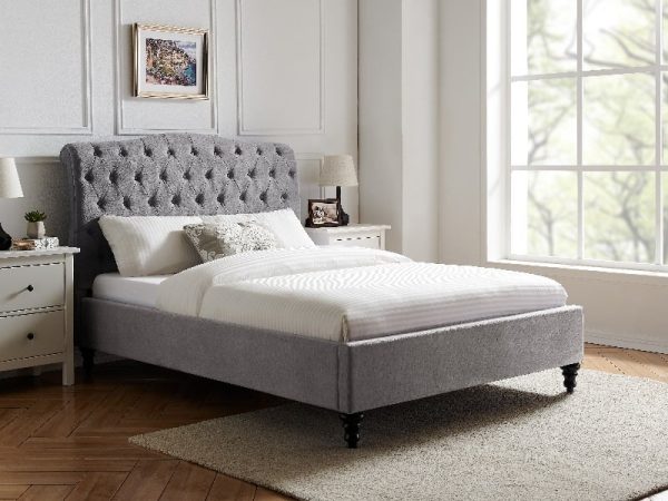 Snuggle Beds Roslin King Size Light Grey Fabric Bed