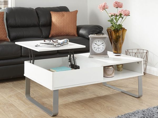 GFW Aspen Lift Up Coffee Table White Furniture