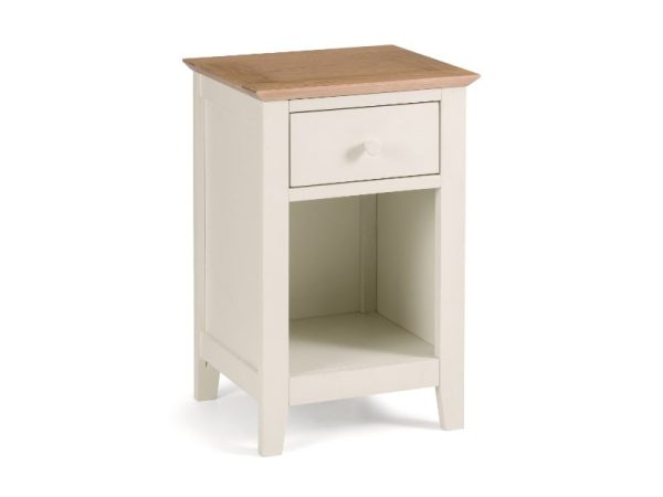 Julian Bowen Salerno Shaker 1 Drawer Bedside Two Tone Ivory Bedside Chest