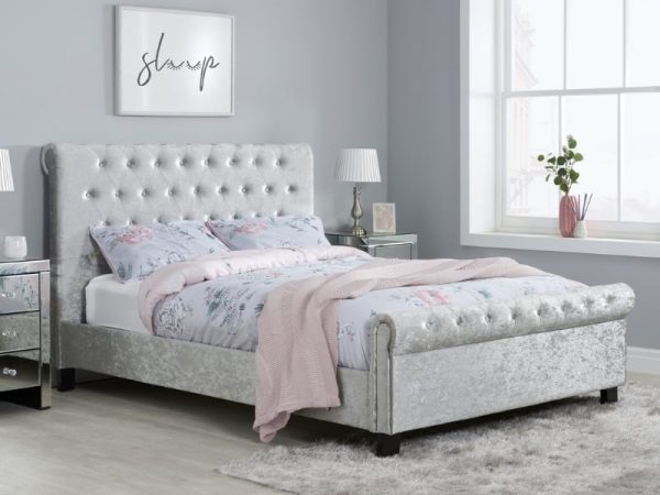 Birlea Sienna King Size Silver Fabric Bed