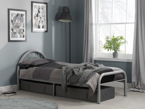 Birlea Solo Single Silver Metal Bed