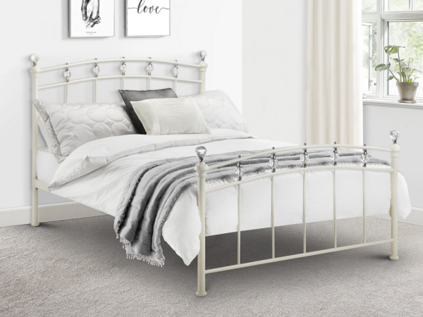 Julian Bowen Sophie Double Stone White Metal Bed