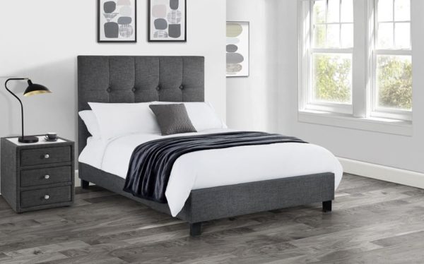 Julian Bowen Sorrento High Headboard Bed Super King Slate Grey Fabric Bed