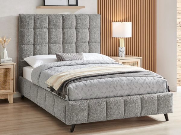 Limelight Starla Square Boucle Double Grey Fabric Bed